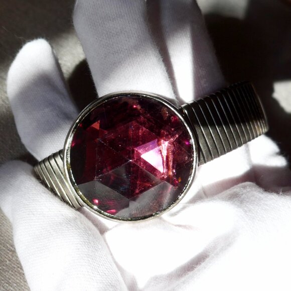 Vintage 1980s Amethyst-toned Jewel Bracelet - Picture 3 of 9